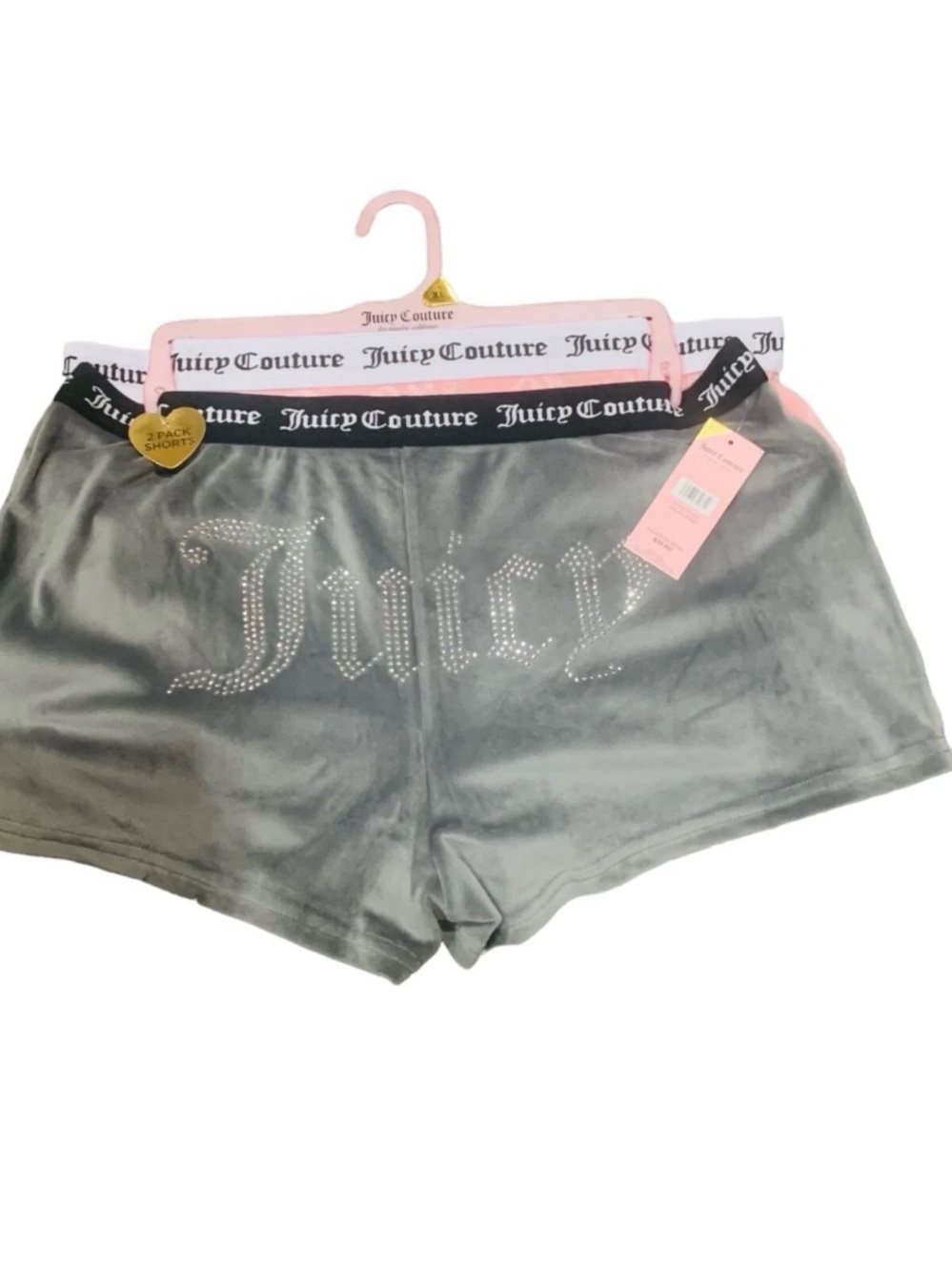 Juicy Couture 2 Pack  Sz XL  Pajamas Shorts Sleepwear Velour Pink